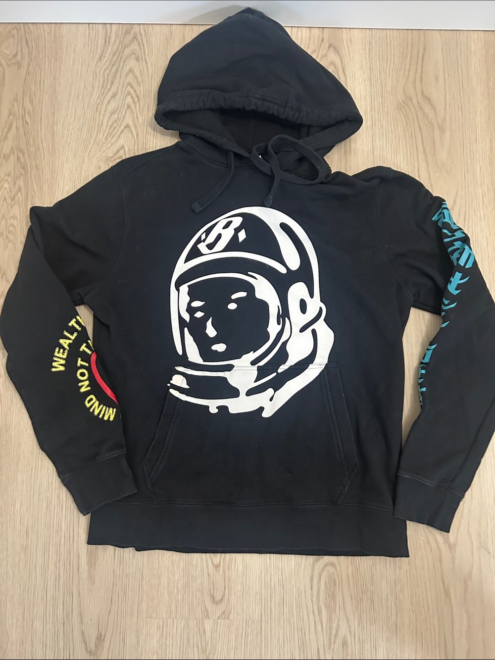 Y2K Billionaire Boys Club Black Graphic Hoodie - Space Astronaut Logo size XL